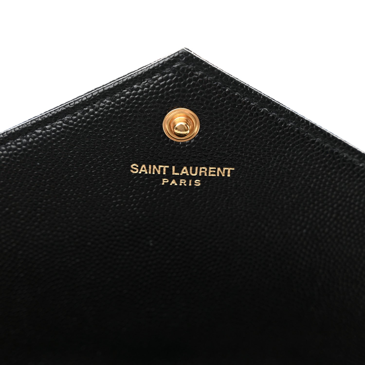 Saint Laurent Grain De Poudre Matelasse Chevron Monogram Chain Wallet Black 7 of 12