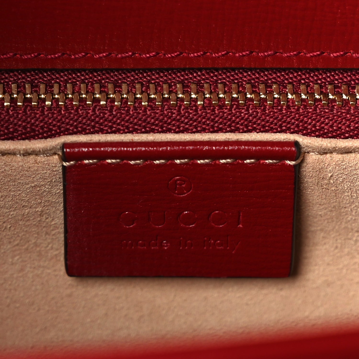 Gucci GG Supreme Monogram Azalea Calfskin Horsebit 1955 Shoulder Bag Beige Ebony New Cherry Red 5 of 9