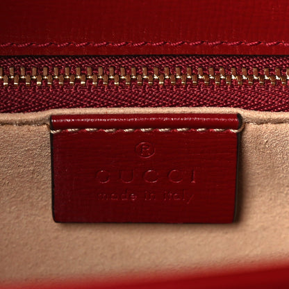 Gucci GG Supreme Monogram Azalea Calfskin Horsebit 1955 Shoulder Bag Beige Ebony New Cherry Red 5 of 9