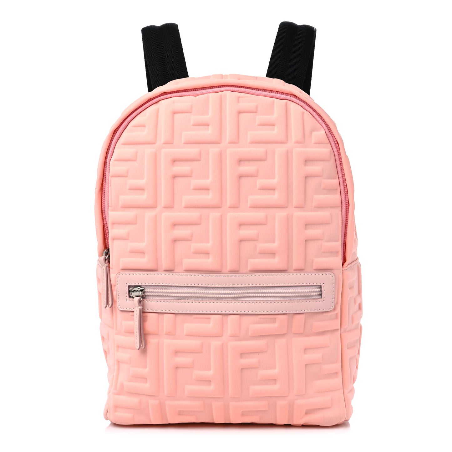 Econyl Nylon Lycra Vitello Seta FF Embossed Kids Backpack Pink