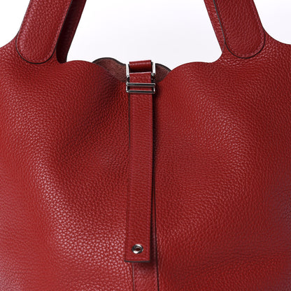 Hermes Taurillon Clemence Picotin Lock 26 GM Rouge Casaque 9 of 9