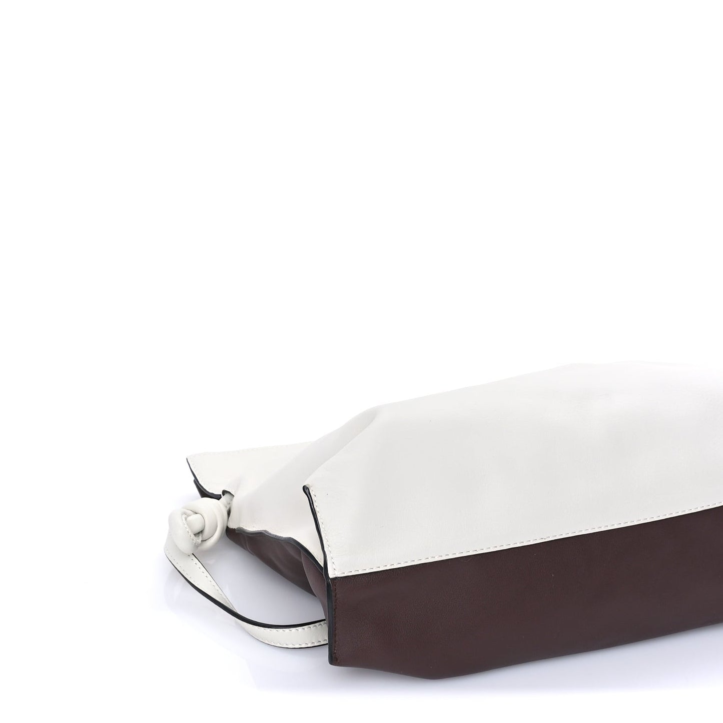Nappa Medium Bi-Color Flamenco Knot Bag White