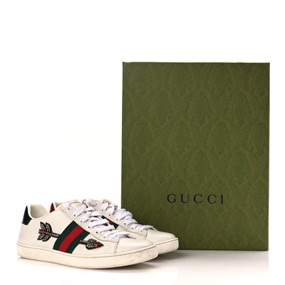 Gucci Calfskin Web Studded Womens Arrow Ace Sneakers 39 White 9 of 9