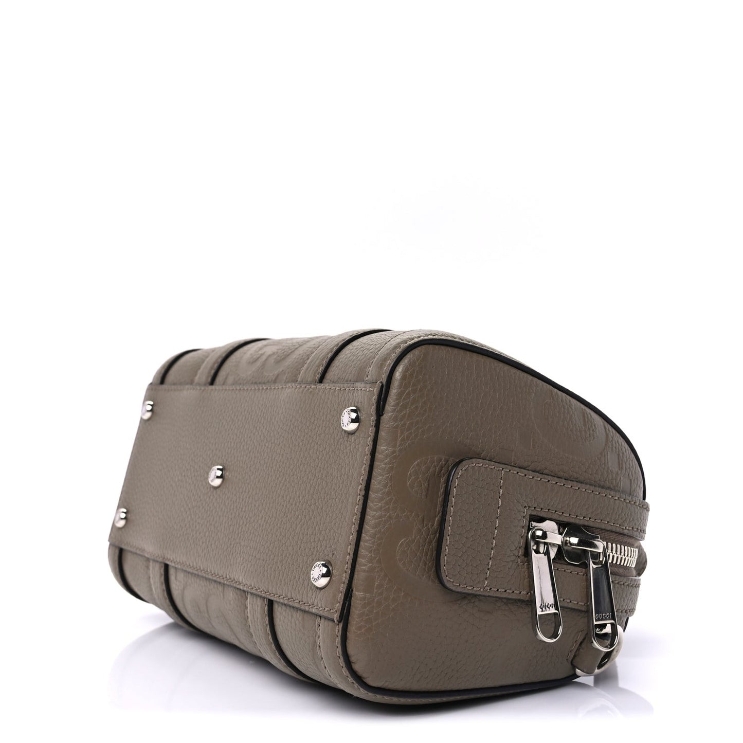Piuma Calfskin Jumbo GG Embossed Mini Duffle Bag Good Taupe