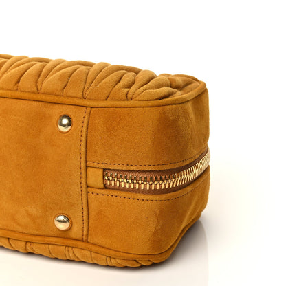 Miu Miu Suede Matelasse Large Arcadie Top Handle Bag Whiskey 9 of 9