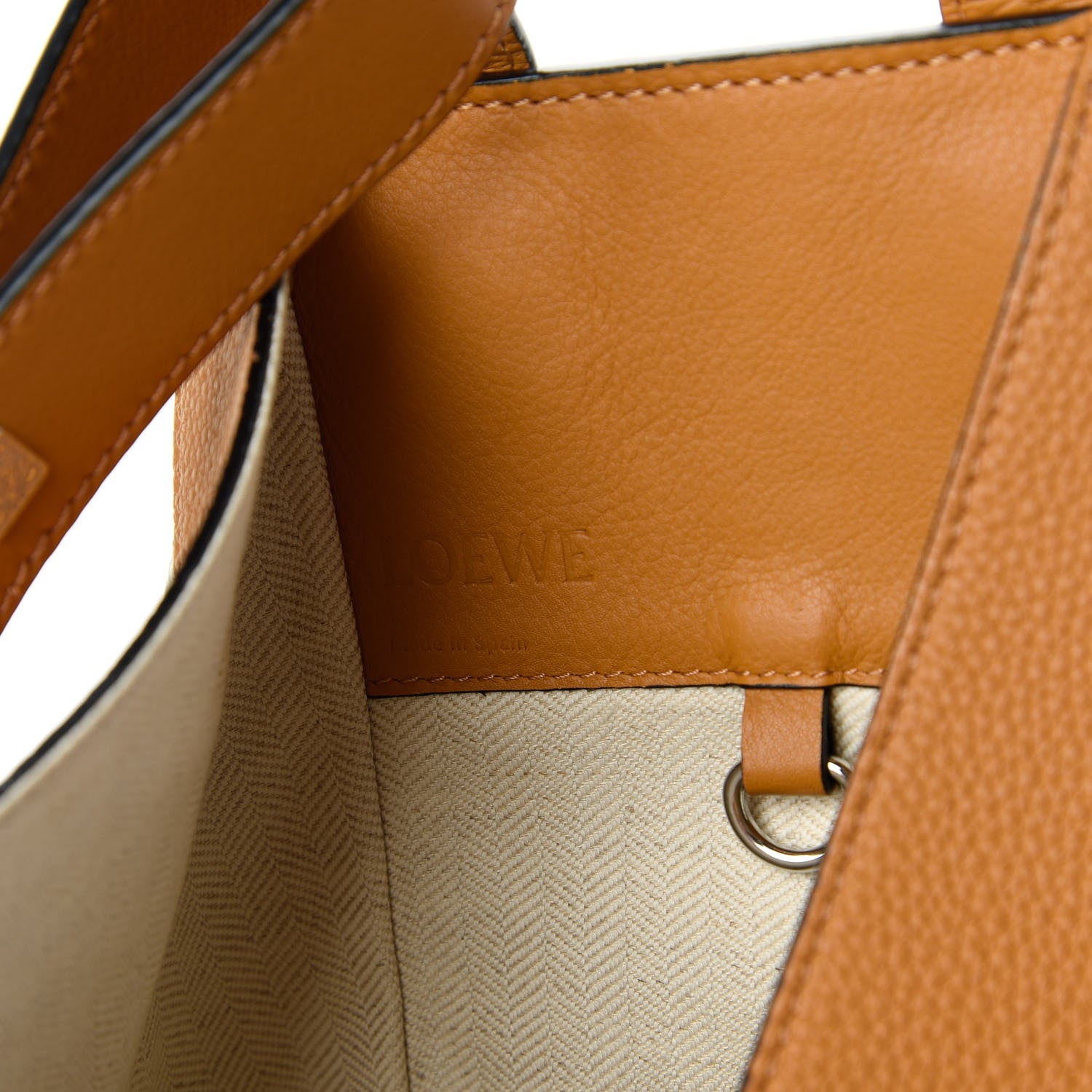 Loewe Calfskin Medium Hammock Shoulder Bag Tan White 8 of 10