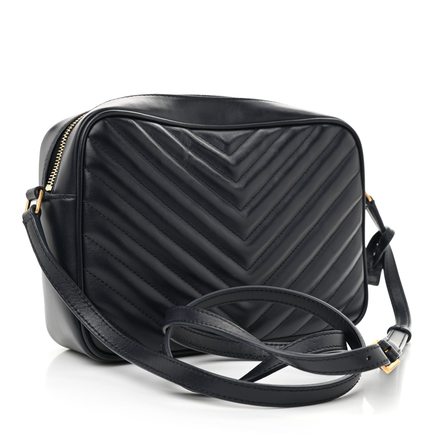 Saint Laurent Calfskin Matelasse Monogram Lou Camera Bag Navy 4 of 9
