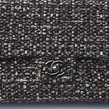 Chanel Tweed Quilted Medium Double Flap Brown 7 of 12