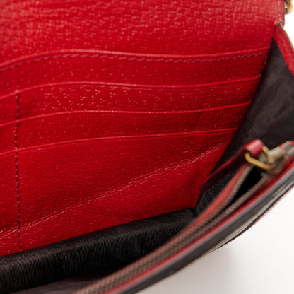 Gucci GG Supreme Monogram Web Queen Margaret Chain Wallet Red 10 of 11
