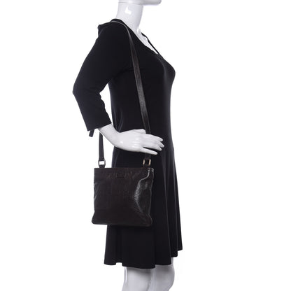 Gucci Guccissima Small Flat Messenger Bag Dark Brown 2 of 10