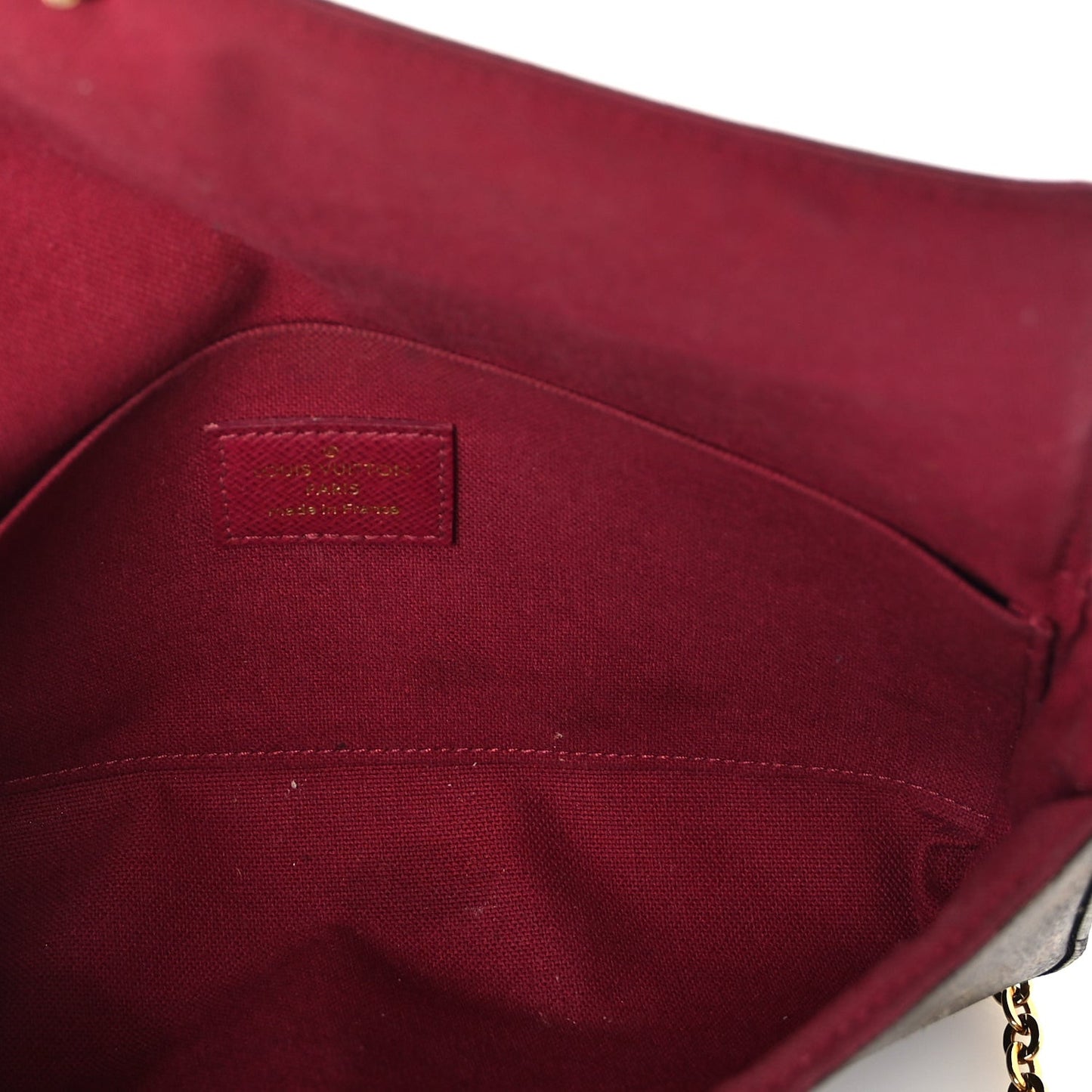 Monogram Pochette Felicie Chain Wallet  Fuchsia