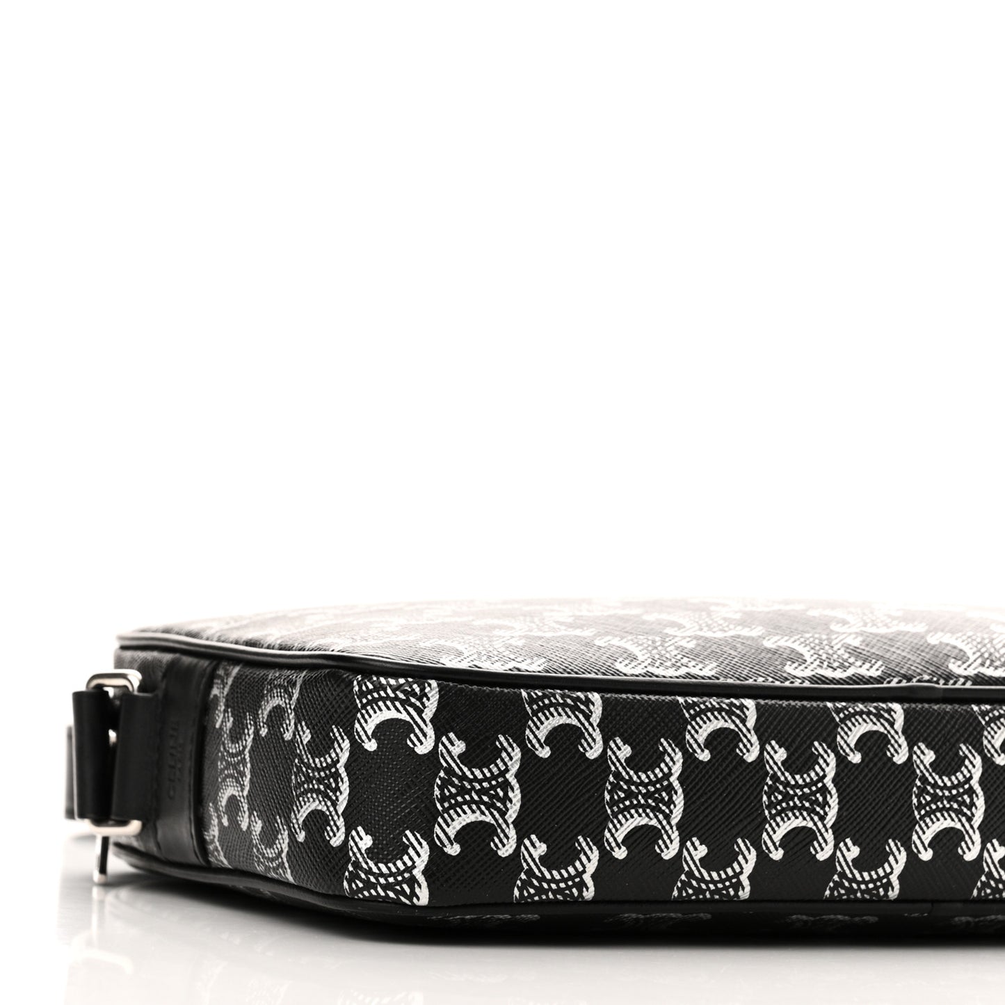 Triomphe Canvas Medium Messenger Bag Black Silver