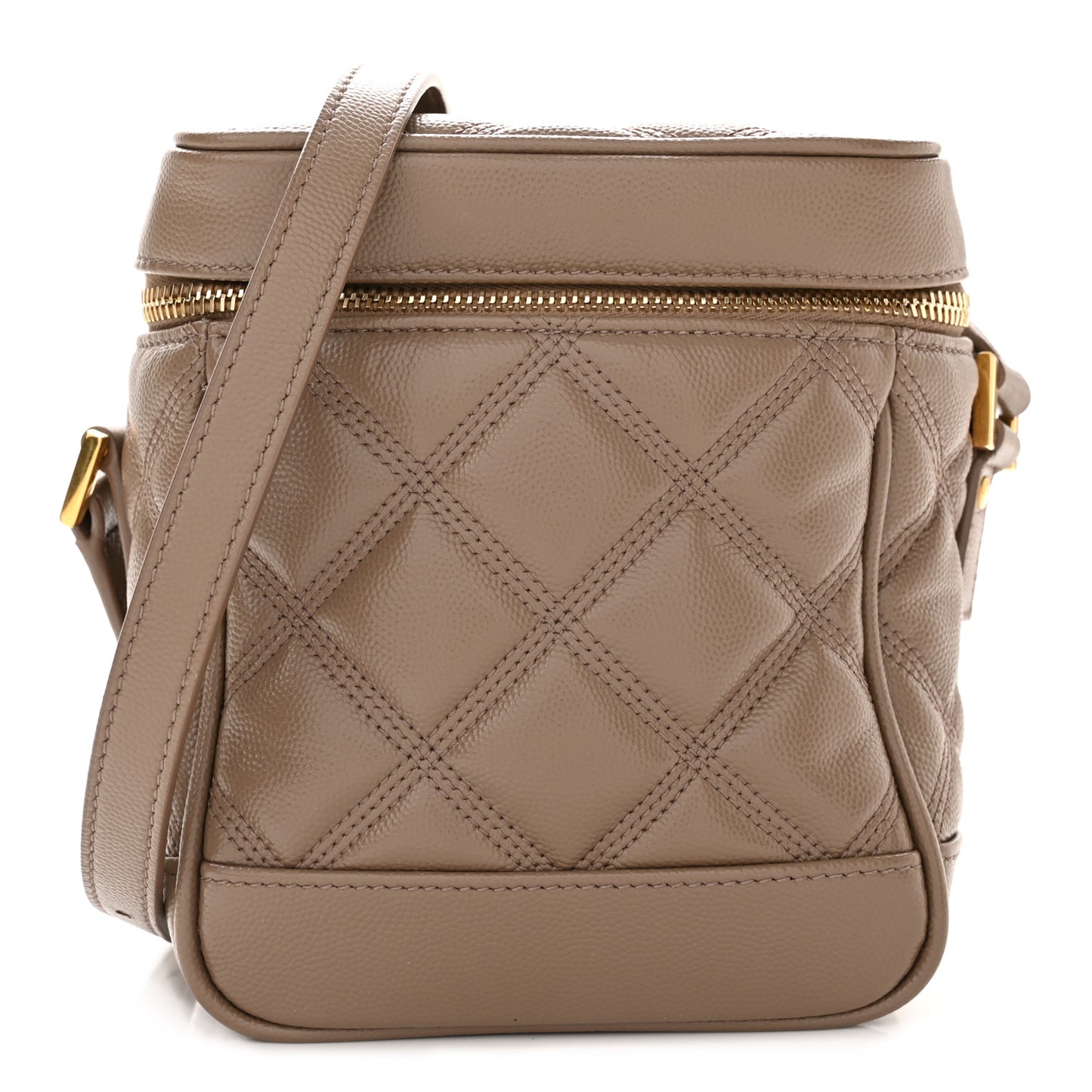Grain de Poudre Quilted 80's Vanity Bag Dark Beige
