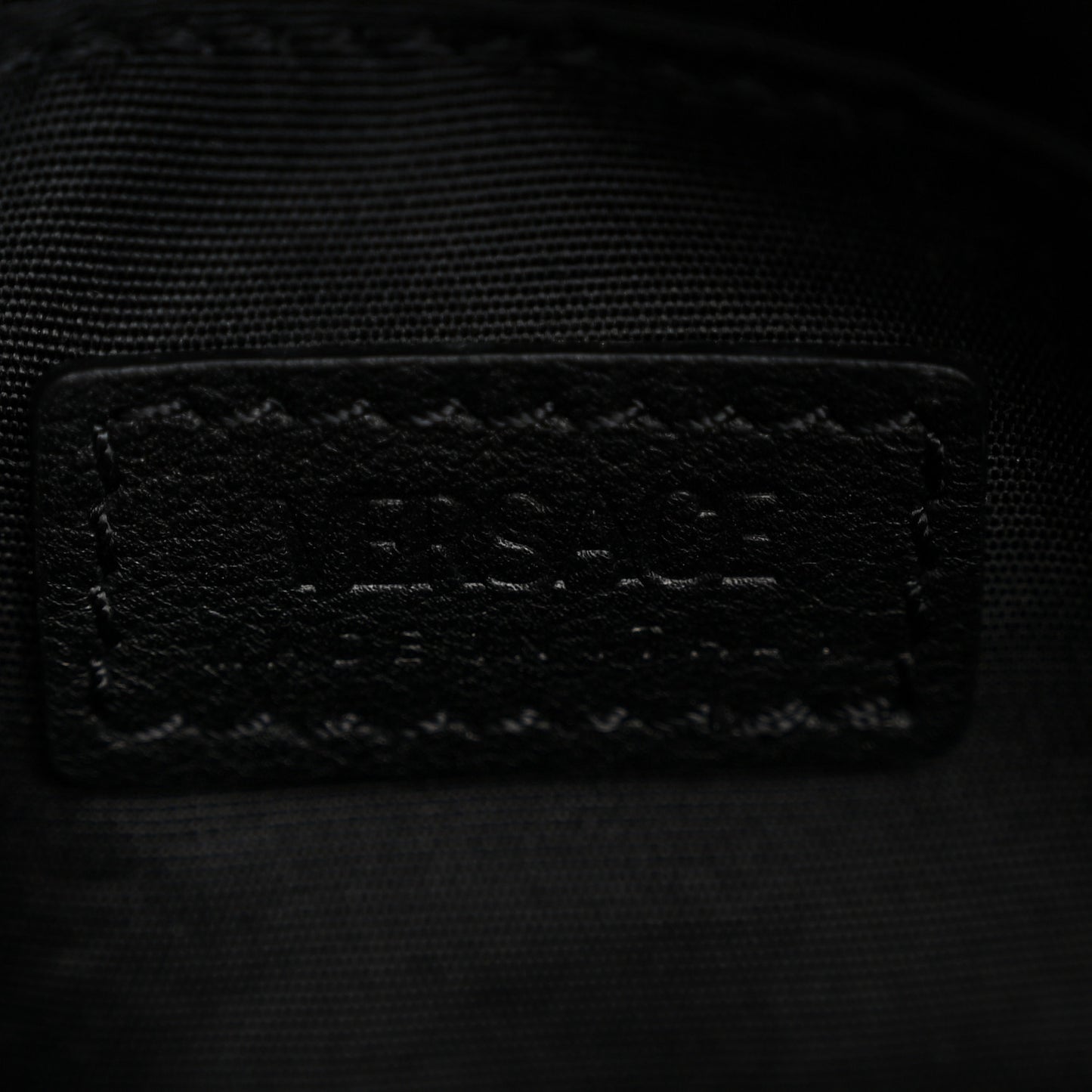 Calfskin Baroque Logo Messenger Bag Black