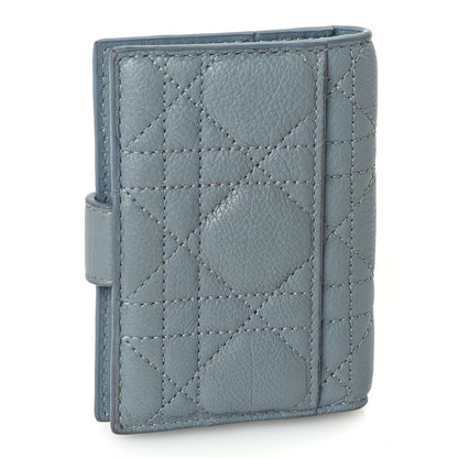 Christian Dior Supple Calfskin Cannage Caro Dandelion Card Holder Cloud Blue 3 of 6