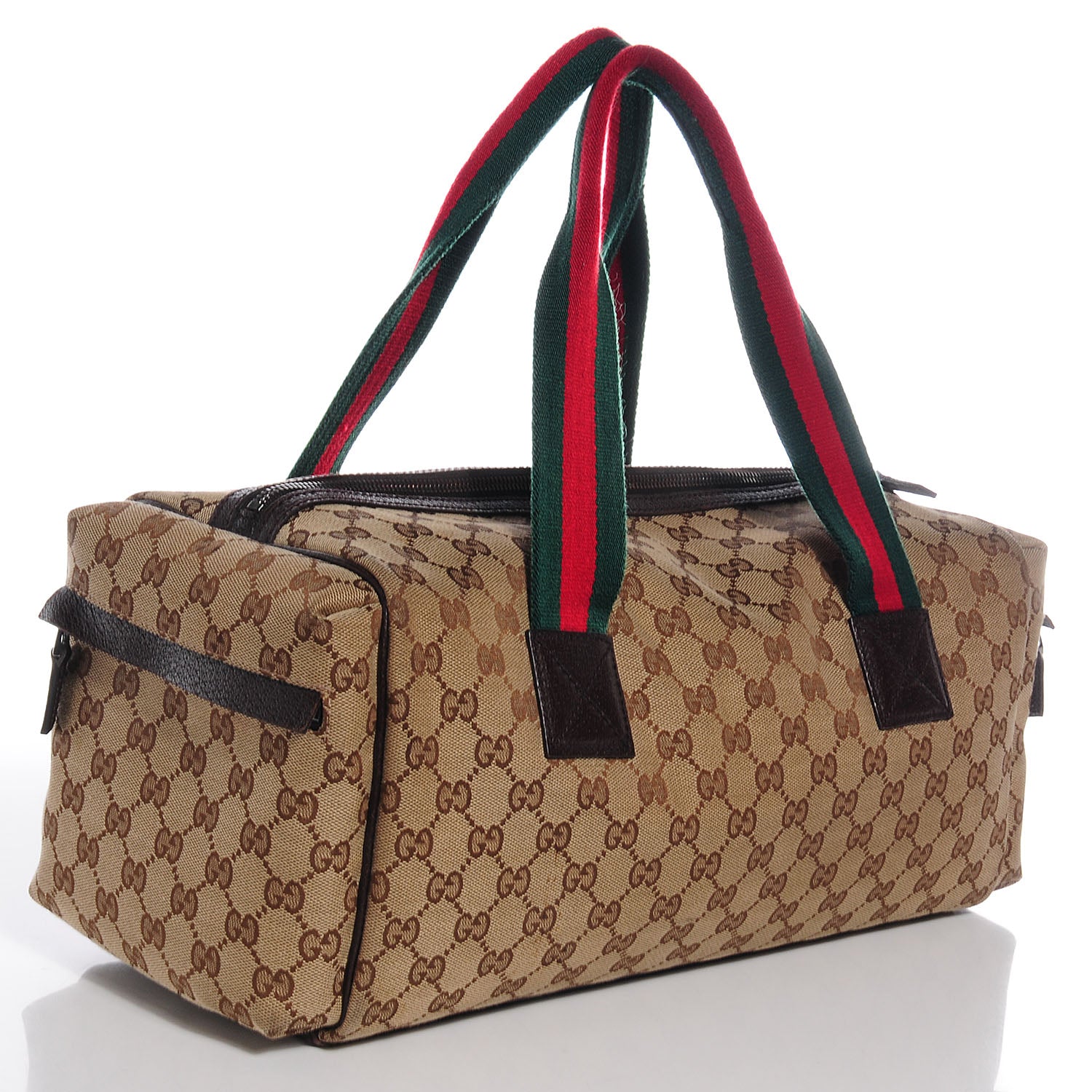 Gucci GG Monogram Web Small Carry On Duffle Beige Brown 3 of 9