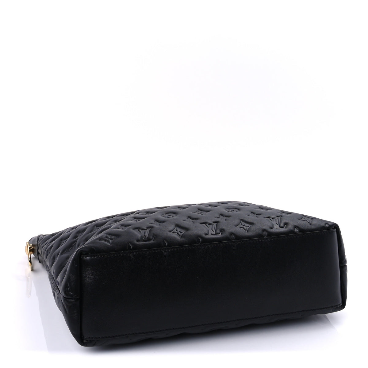 Louis Vuitton Lambskin Embossed Monogram Coussin Hobo MM Black 4 of 9