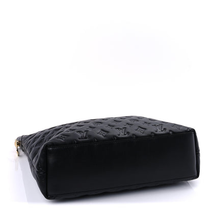 Louis Vuitton Lambskin Embossed Monogram Coussin Hobo MM Black 4 of 9