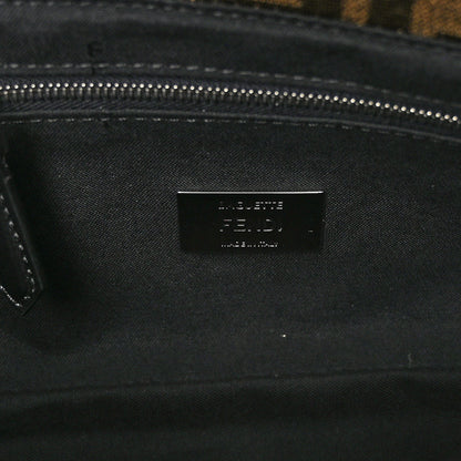 Fendi Fabric Jacquard F Paillettes Vitello Cover FF 1974 Embroidered Baguette Tobacco Moro Argento 6 of 9