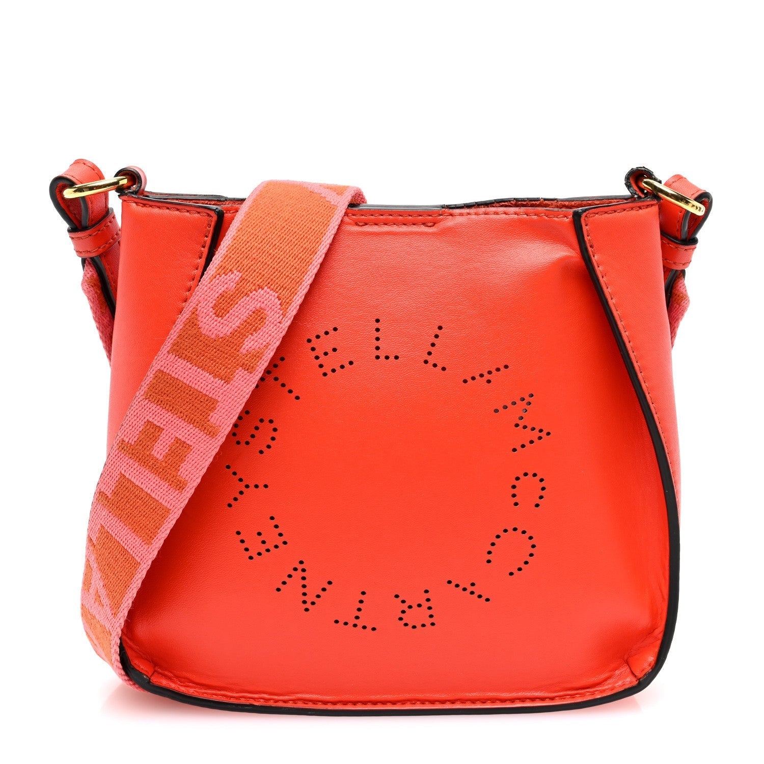 Stella McCartney Eco Alter Nappa Perforated Logo Mini Crossbody Orange 1 of 7