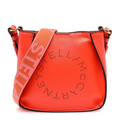 Stella McCartney Eco Alter Nappa Perforated Logo Mini Crossbody Orange 1 of 7
