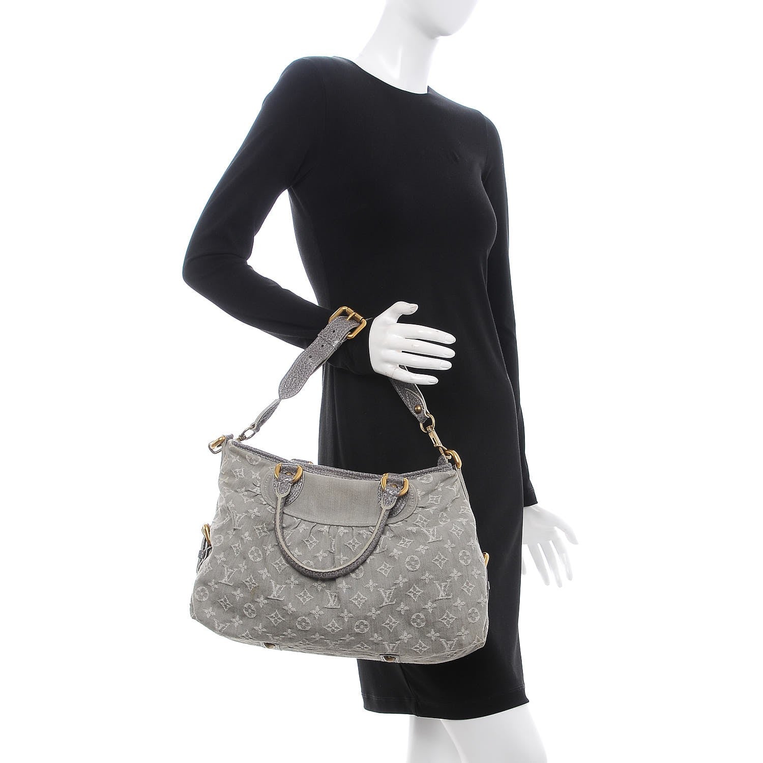 Louis Vuitton Denim Neo Cabby MM Grey 3 of 11