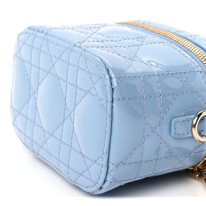 Christian Dior Patent Cannage Micro Vanity Case  Cornflower 8 of 8