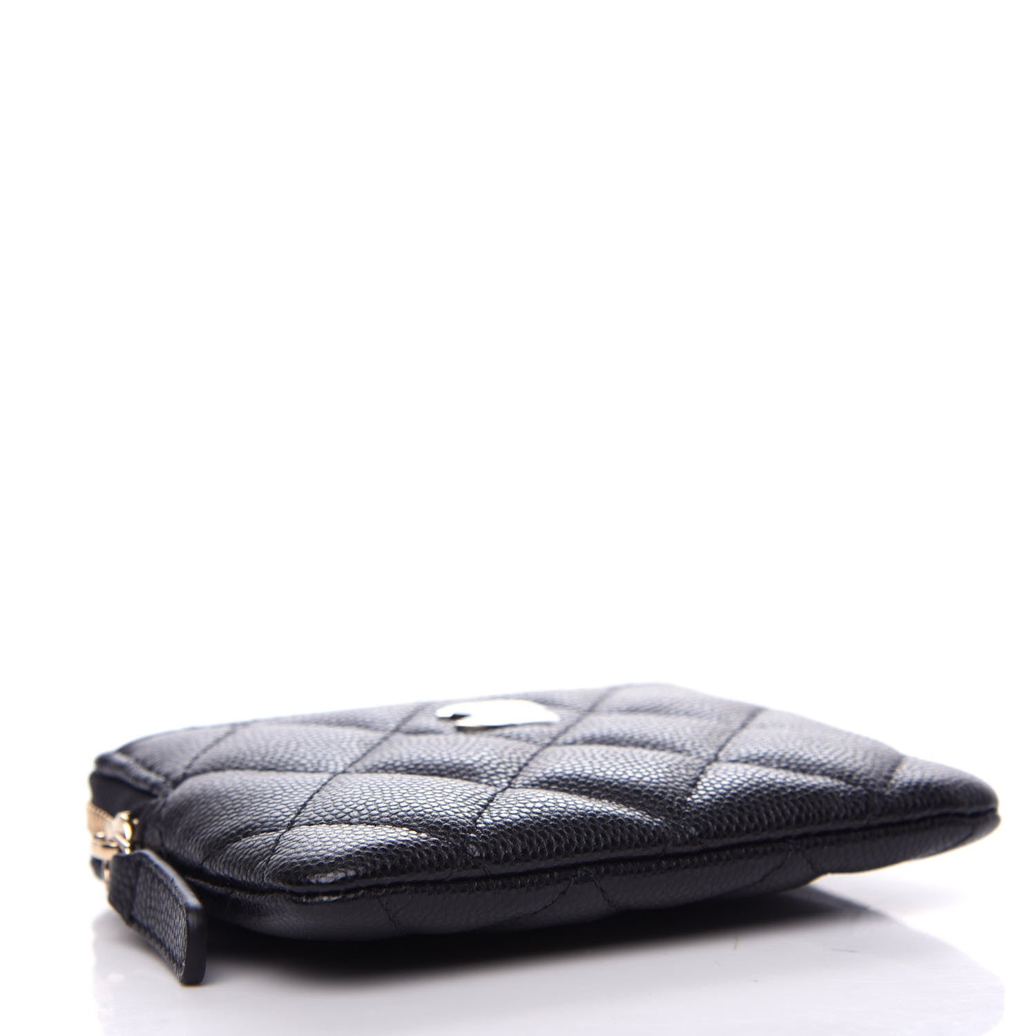 Chanel Caviar Quilted Zip Card Holder Wallet Black 4 of 7