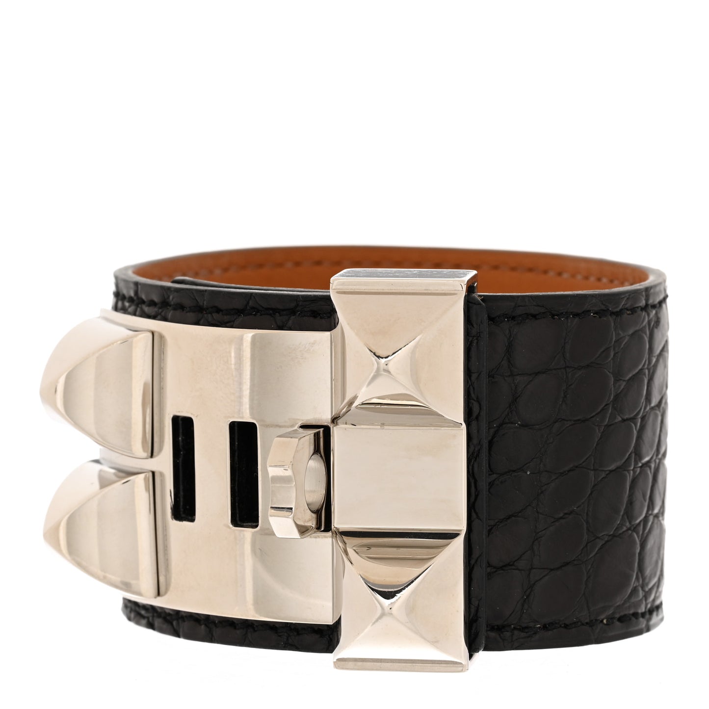 Matte Alligator Collier De Chien CDC Bracelet S Black