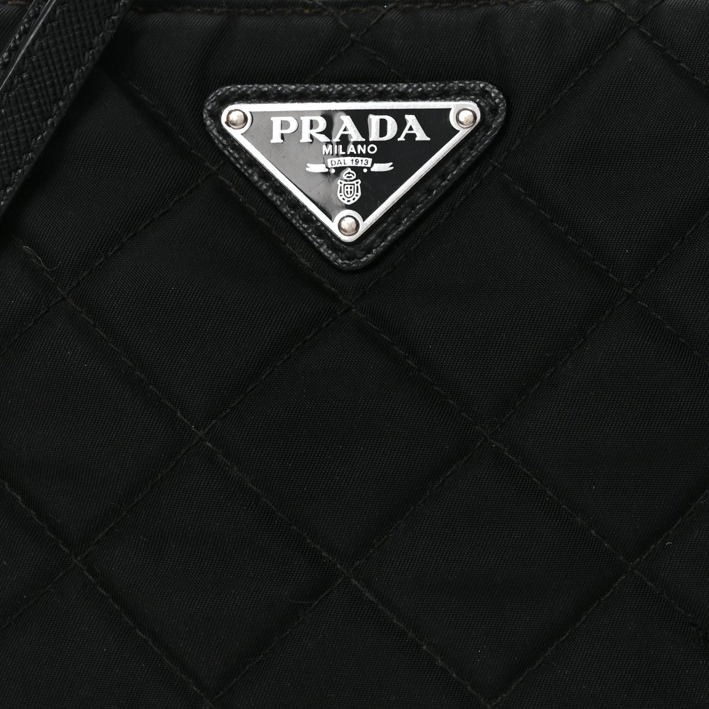 Nylon Tessuto Impuntu Quilted Crossbody Bag Black