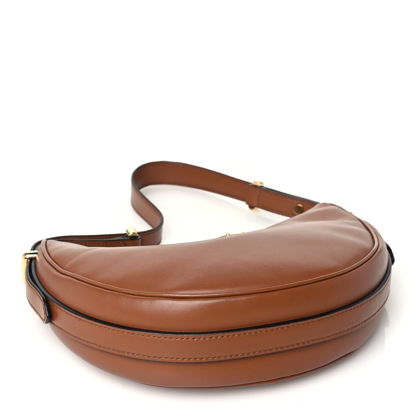 Soft Calfskin Arque Shoulder Bag  Cognac
