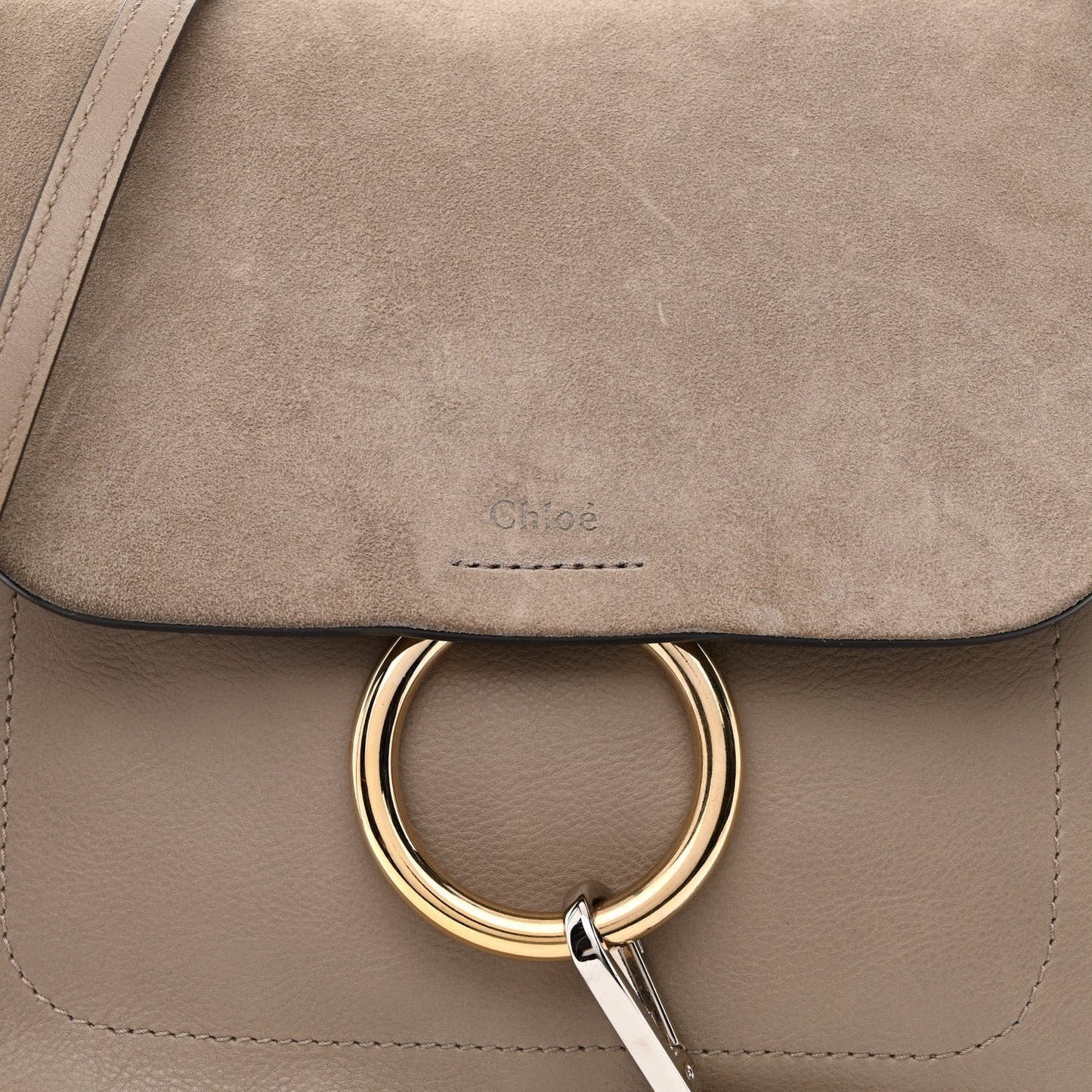 Suede Calfskin Medium Faye Backpack Motty Grey