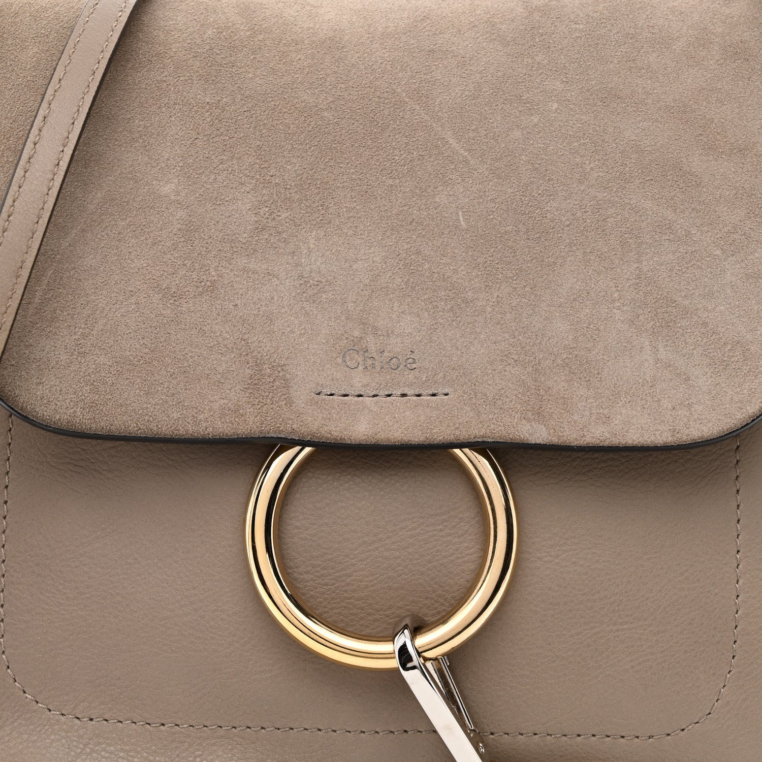 Chloe Suede Calfskin Medium Faye Backpack Motty Grey 8 of 10