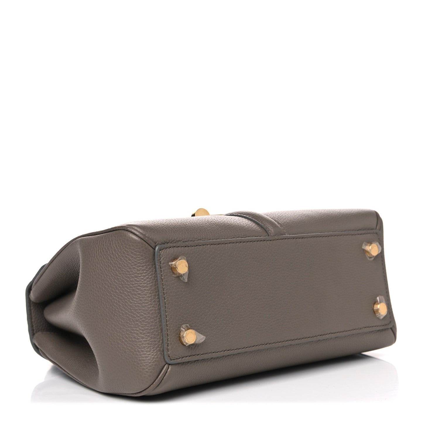 Grained Calfskin Small 16 Top Handle Bag Pebble
