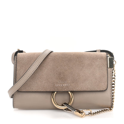 Chloe Suede Calfskin Small Faye Shoulder Bag Grey 1 of 8