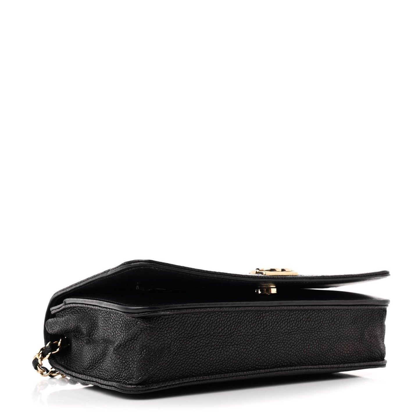 Caviar Chevron Quilted Boy Wallet On Chain WOC Black