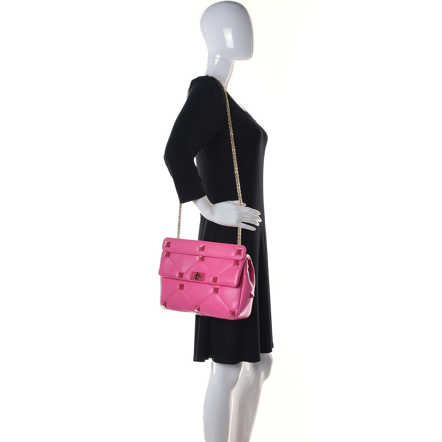 Nappa Large Roman Stud Shoulder Bag Giacinto