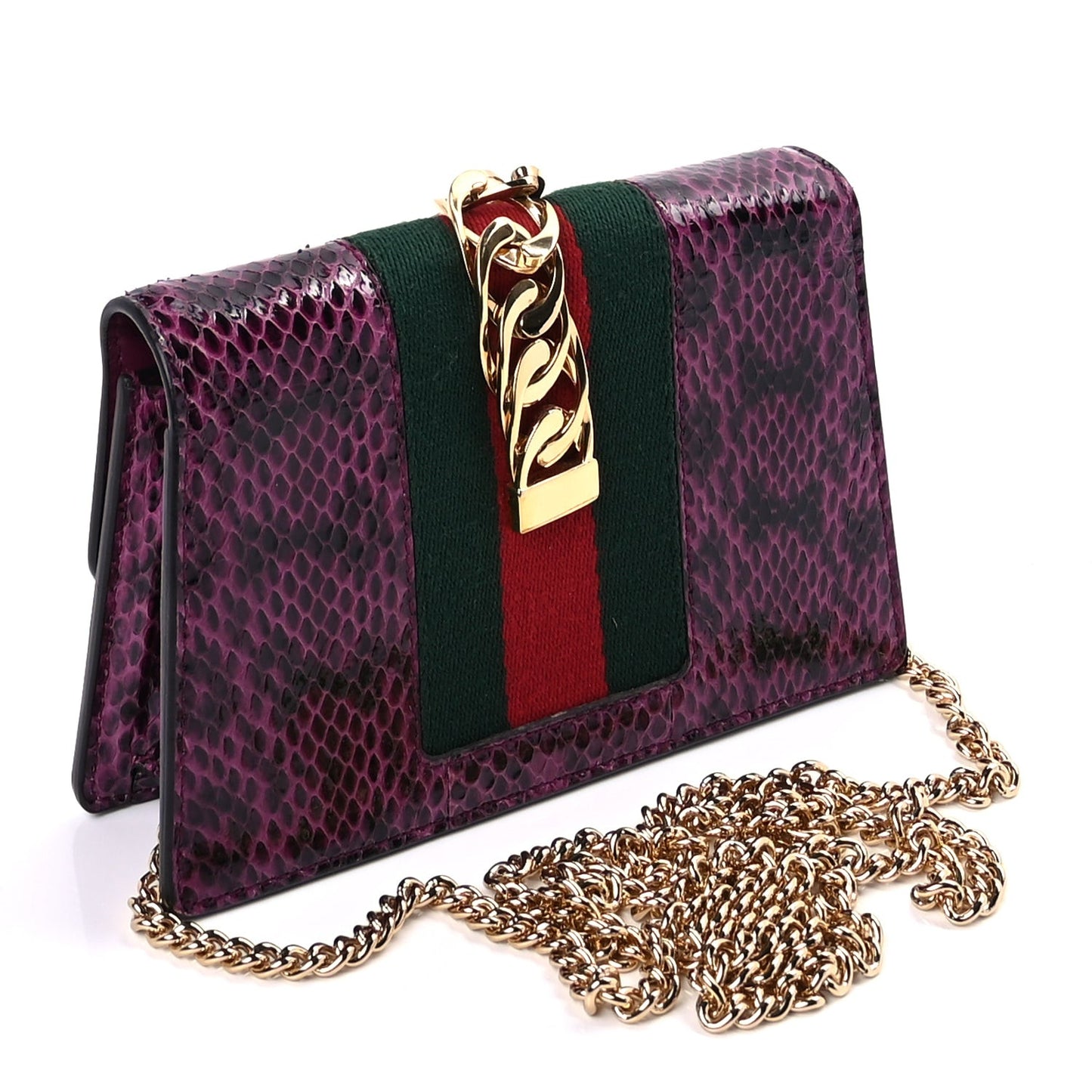 Snakeskin Web Super Mini Sylvie Chain Shoulder Bag Purple