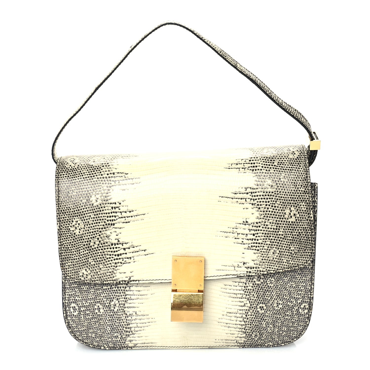 Celine Lizard Medium Classic Box Flap Bag Natural Beige 1 of 8