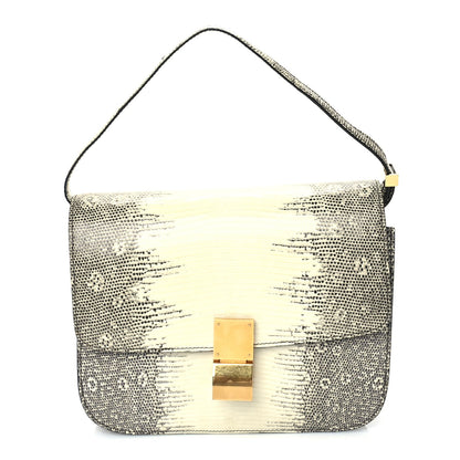 Celine Lizard Medium Classic Box Flap Bag Natural Beige 1 of 8