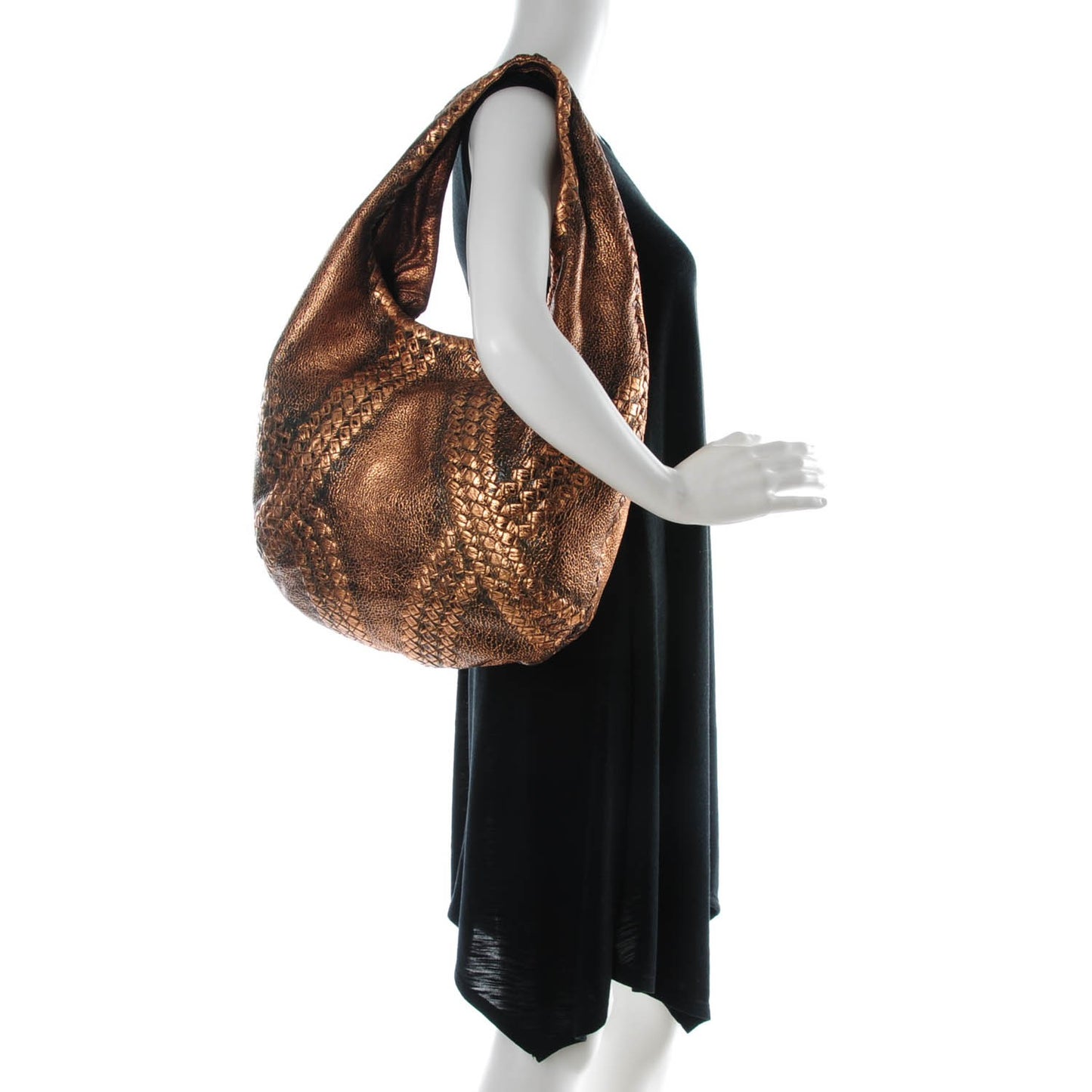 Cervo Deerskin Large Hobo Rame Ossidato