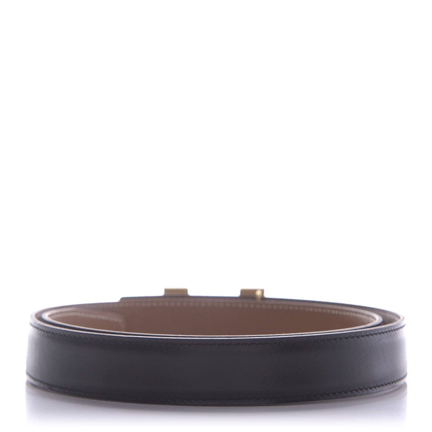 Hermes Box Courchevel 24mm Constance H Belt 75 Gold Black 2 of 6