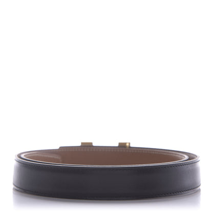 Hermes Box Courchevel 24mm Constance H Belt 75 Gold Black 2 of 6