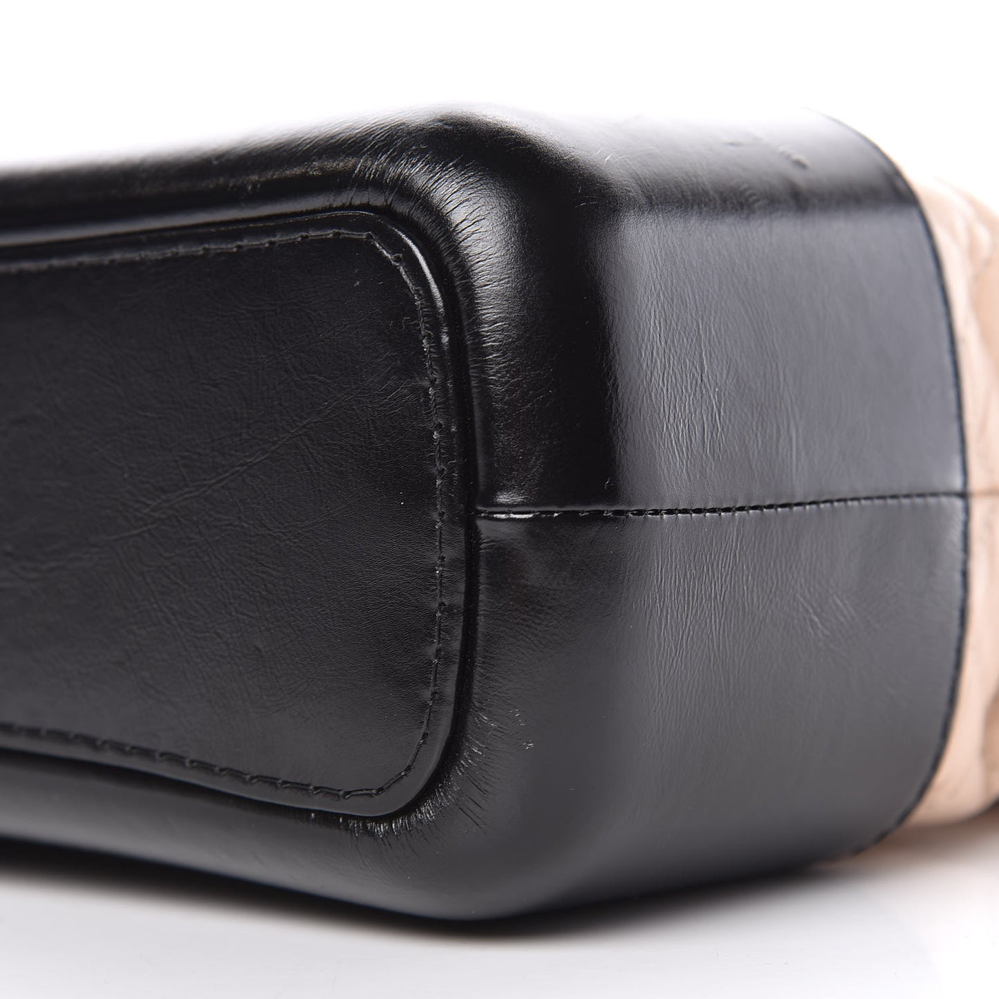 Aged Calfskin Quilted Medium Gabrielle Hobo Beige Black