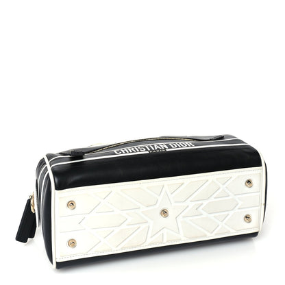 Christian Dior Calfskin Small Dior Vibe Zip Bowling Bag Black White 3 of 8