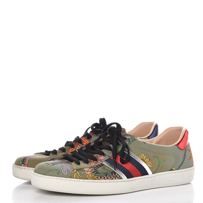 Gucci Canvas Web Flora Snake Print Mens Ace Sneakers 10.5 3 of 12