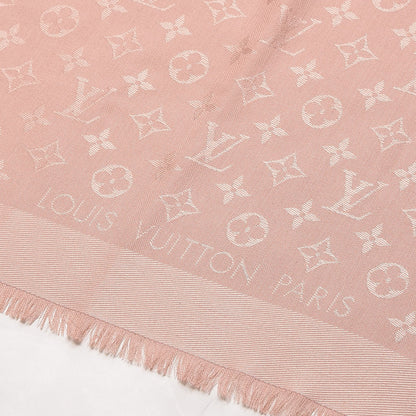 Louis Vuitton Silk Wool Monogram Shawl Natural 3 of 4