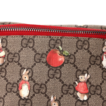 Gucci X PETER RABBIT GG Supreme Monogram Rabbit Print Childrens Belt Bag Beige Ebony Red 3 of 8