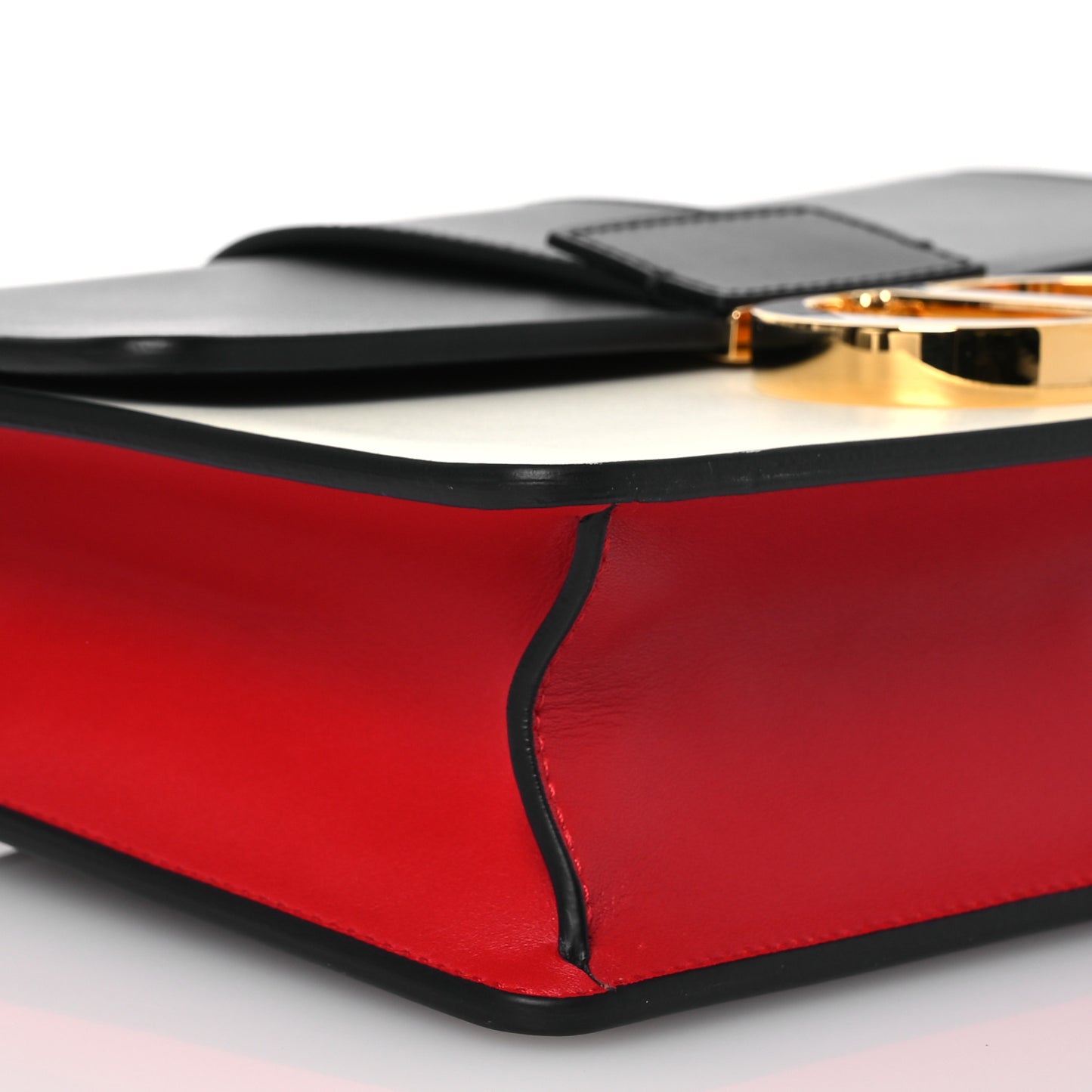 Box Calfskin Tri-Color 30 Montaigne Flap Bag Navy Blue White Red