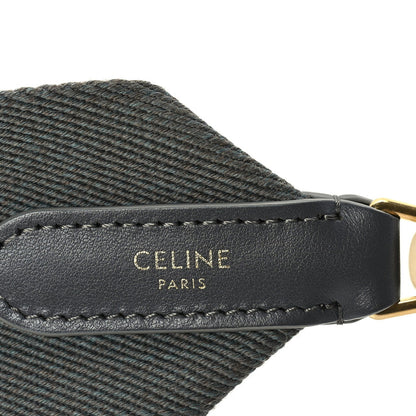 Celine Jacquard Wool Logo Long Strap Grey White 4 of 4